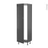 #Colonne de cuisine N°2721 gris Armoire frigo encastrable <br />HELIA Gris, 2 portes, L60 x H195 x P58 cm 