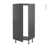 #Colonne de cuisine N°27 gris Armoire frigo encastrable <br />HELIA Gris, 1 porte, L60 x H125 x P58 cm 