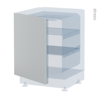 Porte frigo sous plan - Intégrable N°21 - HELIA Gris clair - L60 x H70 cm