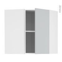 Meuble de cuisine - Angle haut - HELIA Gris clair - 1 porte N°19 L40 cm - L65 x H70 x P37 cm