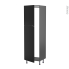 #Colonne de cuisine N°2721 gris Armoire frigo encastrable <br />HELIA Noir, 2 portes, L60 x H195 x P58 cm 