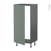 Colonne de cuisine N°27 gris - Armoire frigo encastrable - HELIA Vert - 1 porte - L60 x H125 x P58 cm