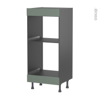 Colonne de cuisine N°3 gris - Four+MO encastrable niche 45 - HELIA Vert - L60 x H125 x P58 cm