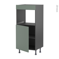 Colonne de cuisine N°21 gris - Four encastrable niche 45  - HELIA Vert - 1 porte - L60 x H125 x P58 cm