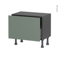 Meuble de cuisine gris - Bas - HELIA Vert - 1 casserolier - L60 x H41 x P37 cm