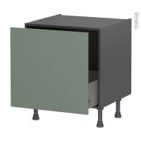 Meuble de cuisine gris - Bas coulissant - HELIA Vert - 1 porte - L60 x H57 x P58 cm