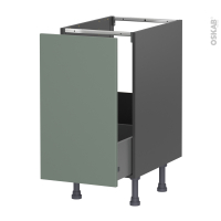 Meuble de cuisine gris - Sous évier - HELIA Vert - 1 porte coulissante - L40 x H70 x P58 cm