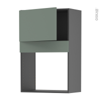 Meuble de cuisine gris - Haut MO encastrable niche 38 - HELIA Vert - 1 porte - L60 x H92 x P37 cm