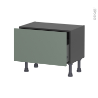 Meuble de cuisine gris - Bas - HELIA Vert - 1 casserolier - L60 x H35 x P37 cm