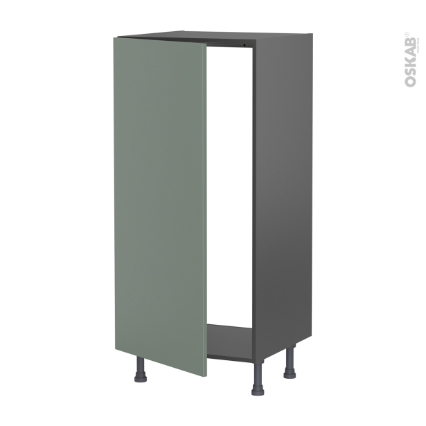 Colonne de cuisine N°27 gris Armoire frigo encastrable <br />HELIA Vert, 1 porte, L60 x H125 x P58 cm 