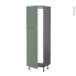#Colonne de cuisine N°2721 gris Armoire frigo encastrable <br />HELIA Vert, 2 portes, L60 x H195 x P58 cm 