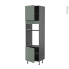 #Colonne de cuisine N°1616 gris Four+MO encastrable niche 36/38 <br />HELIA Vert, 2 portes, L60 x H217 x P58 cm 