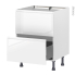 #Meuble de cuisine Sous évier <br />Faux tiroir haut, IPOMA Blanc brillant, 1 tiroir, L60 x H70 x P58 cm 