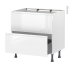 #Meuble de cuisine Sous évier <br />Faux tiroir haut, IPOMA Blanc brillant, 1 tiroir, L80 x H70 x P58 cm 