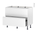 #Meuble de cuisine Sous évier <br />Faux tiroir haut, IPOMA Blanc mat, 1 tiroir, L100 x H70 x P58 cm 