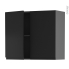 #Meuble de cuisine gris Haut ouvrant <br />IPOMA Noir mat, 2 portes, L80 x H70 x P37 cm 