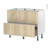 #Meuble de cuisine Casserolier <br />Faux tiroir haut, IKORO Chêne clair, 1 tiroir, L100 x H70 x P58 cm 