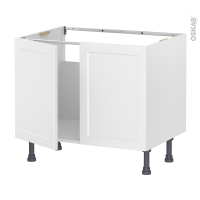 Meuble de cuisine - Sous évier - LUPI Blanc - 2 portes - L80 x H57 x P58 cm