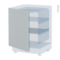 Porte frigo sous plan - Intégrable N°21 - LUPI Gris clair - L60 x H70 cm