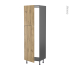 #Colonne de cuisine N°2721 gris Armoire frigo encastrable <br />OKA Chêne, 2 portes, L60 x H195 x P58 cm 
