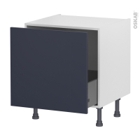 Meuble de cuisine - Bas coulissant - TIA Bleu nuit - 1 porte - L60 x H57 x P58 cm