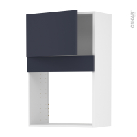 Meuble de cuisine - Haut MO encastrable niche 38 - TIA Bleu nuit - 1 porte - L60 x H92 x P37 cm