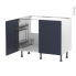 #Meuble de cuisine Sous évier <br />TIA Bleu nuit, 2 portes lessiviel, L100 x H70 x P58 cm 