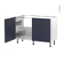 #Meuble de cuisine Sous évier <br />TIA Bleu nuit, 2 portes lessiviel, L120 x H70 x P58 cm 