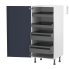 #Colonne de cuisine N°27 Armoire de rangement <br />TIA Bleu nuit, 4 tiroirs à l'anglaise, L60 x H125 x P58 cm 