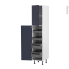 #Colonne de cuisine N°1926 Armoire de rangement <br />TIA Bleu nuit, 4 tiroirs à l'anglaise, L40 x H195 x P58 cm 