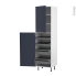 #Colonne de cuisine N°2427 Armoire de rangement <br />TIA Bleu nuit, 4 tiroirs à l'anglaise, L60 x H217 x P58 cm 