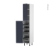 #Colonne de cuisine N°2326 Armoire de rangement <br />TIA Bleu nuit, 4 tiroirs à l'anglaise, L40 x H217 x P58 cm 