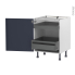 #Meuble de cuisine Bas <br />TIA Bleu nuit, 2 tiroirs à l'anglaise, L60 x H70 x P58 cm 