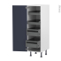 #Colonne de cuisine N°26 Armoire de rangement <br />TIA Bleu nuit, 4 tiroirs à l'anglaise, L40 x H125 x P58 cm 