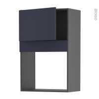 Meuble de cuisine gris - Haut MO encastrable niche 38 - TIA Bleu nuit - 1 porte - L60 x H92 x P37 cm