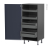 #Colonne de cuisine N°27 gris Armoire de rangement <br />TIA Bleu nuit, 4 tiroirs à l'anglaise, L60 x H125 x P58 cm 