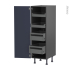 #Colonne de cuisine N°26 gris Armoire de rangement <br />TIA Bleu nuit, 4 tiroirs à l'anglaise, L40 x H125 x P58 cm 