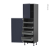 #Colonne de cuisine N°2127 gris Armoire de rangement <br />TIA Bleu nuit, 4 tiroirs à l'anglaise, L60 x H195 x P58 cm 