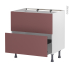 #Meuble de cuisine Sous évier <br />Faux tiroir haut, TIA Rouge terracotta, 1 tiroir, L80 x H70 x P58 cm 