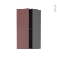 Meuble de cuisine gris - Haut ouvrant - TIA Rouge terracotta - 1 porte - L30 x H70 x P37 cm