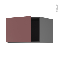 Meuble de cuisine gris - Haut ouvrant - TIA Rouge terracotta - 1 porte - L60 x H41 x P58 cm