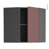 Meuble de cuisine gris - Angle haut - TIA Rouge terracotta - 1 porte N°19 L40 cm - L65 x H70 x P37 cm