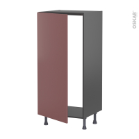 Colonne de cuisine N°27 gris - Armoire frigo encastrable - TIA Rouge terracotta - 1 porte - L60 x H125 x P58 cm