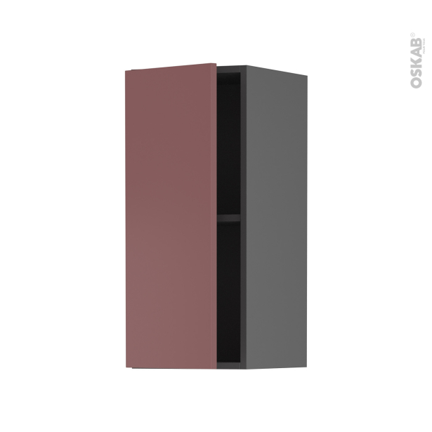 Meuble de cuisine gris Haut ouvrant <br />TIA Rouge terracotta, 1 porte, L30 x H70 x P37 cm 
