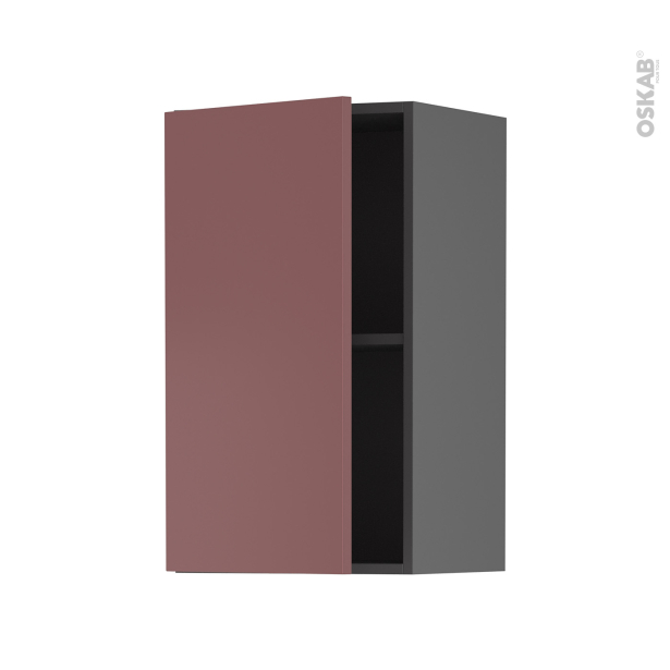 Meuble de cuisine gris Haut ouvrant <br />TIA Rouge terracotta, 1 porte, L40 x H70 x P37 cm 