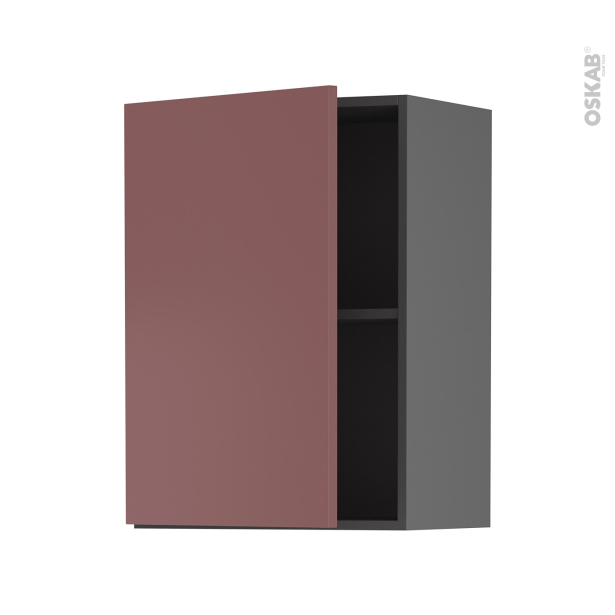 Meuble de cuisine gris Haut ouvrant <br />TIA Rouge terracotta, 1 porte, L50 x H70 x P37 cm 