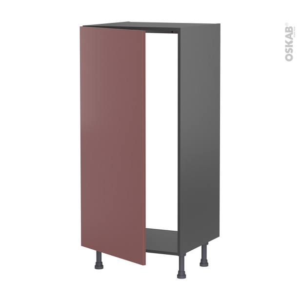 Colonne de cuisine N°27 gris Armoire frigo encastrable <br />TIA Rouge terracotta, 1 porte, L60 x H125 x P58 cm 