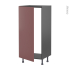 #Colonne de cuisine N°27 gris Armoire frigo encastrable <br />TIA Rouge terracotta, 1 porte, L60 x H125 x P58 cm 