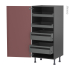 #Colonne de cuisine N°27 gris Armoire de rangement <br />TIA Rouge terracotta, 4 tiroirs à l'anglaise, L60 x H125 x P58 cm 