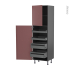 #Colonne de cuisine N°2127 gris Armoire de rangement <br />TIA Rouge terracotta, 4 tiroirs à l'anglaise, L60 x H195 x P58 cm 